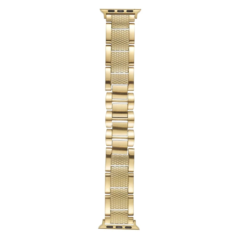 3-Bead Watch Strap for Apple Watch Series 10 9 8 7 SE 6 5 4 3 2 1 42mm 41mm 40mm 38mm Stainless Steel Wrist Band - Gold
