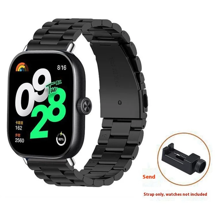 Cinturino di ricambio in metallo nero con 3 perline per orologio vivo Watch GT