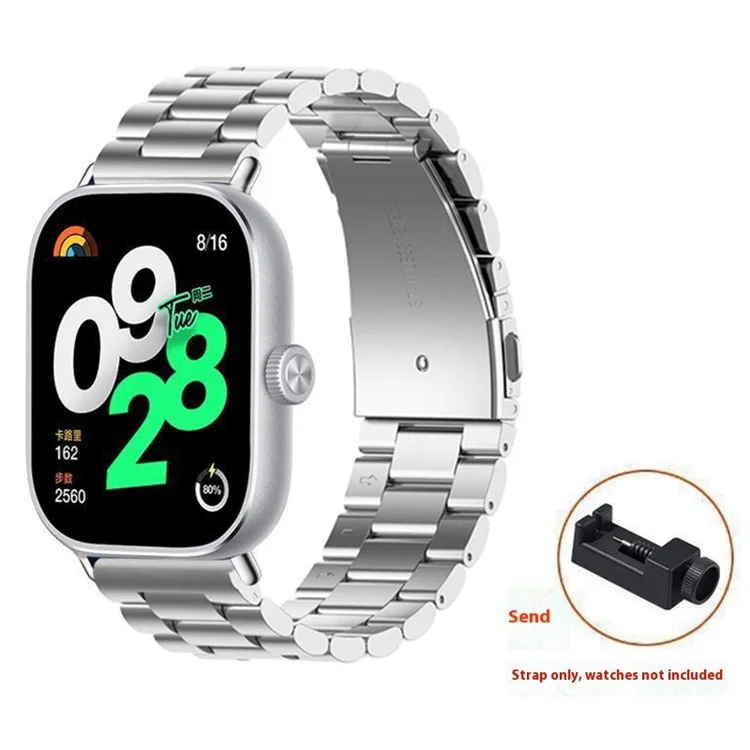 Cinturino di ricambio in metallo con 3 perle d'argento per vivo Watch GT