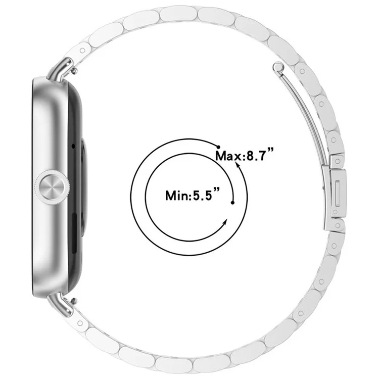 Cinturino di ricambio in metallo con 3 perle d'argento per vivo Watch GT
