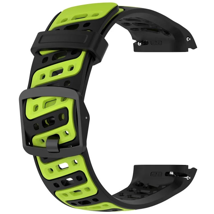 Für Coros Pace Pro Silikonarmband 22 mm Breite verstellbarer Riemen - Schwarz + Grün