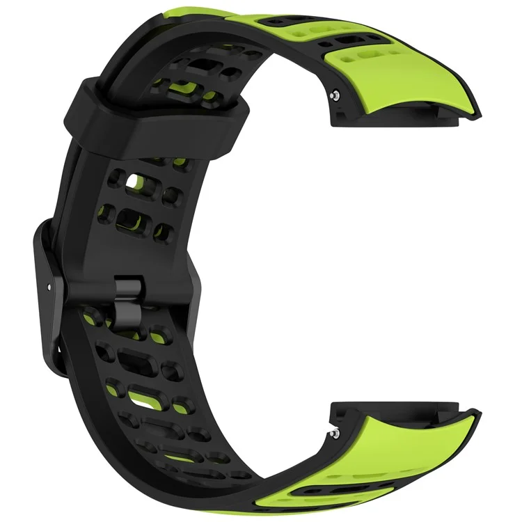 Für Coros Pace Pro Silikonarmband 22 mm Breite verstellbarer Riemen - Schwarz + Grün