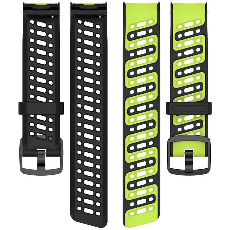 Für Coros Pace Pro Silikonarmband 22 mm Breite verstellbarer Riemen - Schwarz + Grün