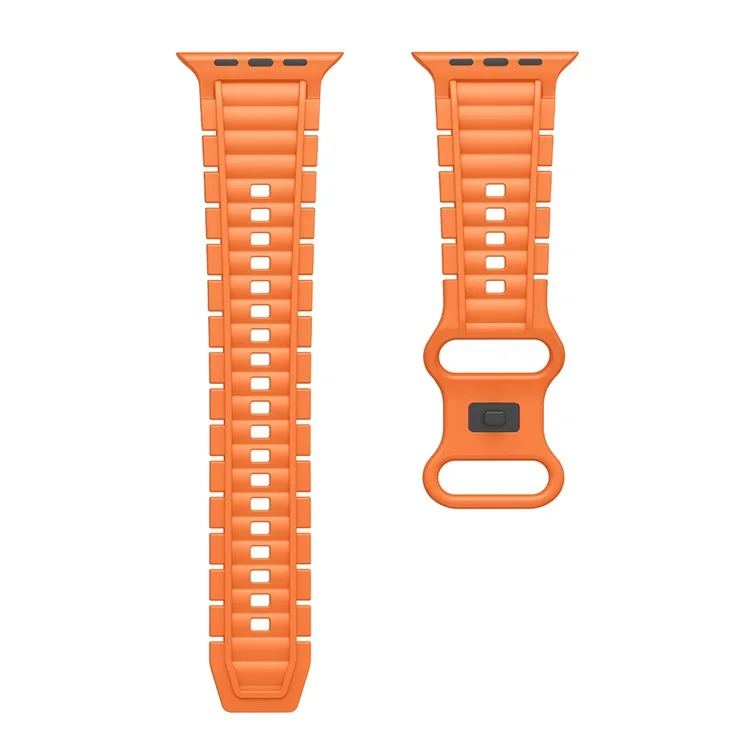Силиконовый ремешок для часов Apple Watch Series 10 9 8 7 SE 6 5 4 3 2 1 42 мм 41 мм 40 мм 38 мм с пряжкой в форме восьмерки - оранжевый