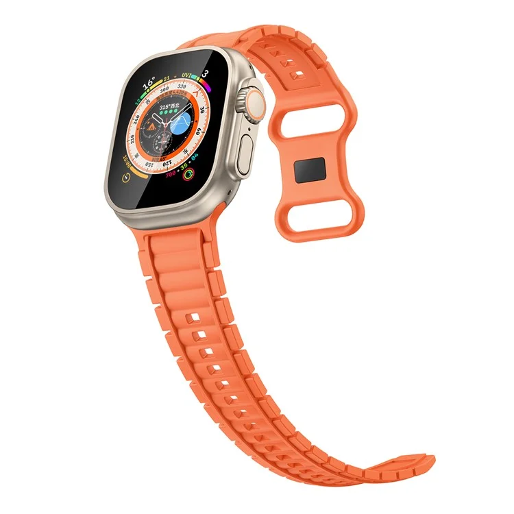 Силиконовый ремешок для часов Apple Watch Series 10 9 8 7 SE 6 5 4 3 2 1 42 мм 41 мм 40 мм 38 мм с пряжкой в форме восьмерки - оранжевый