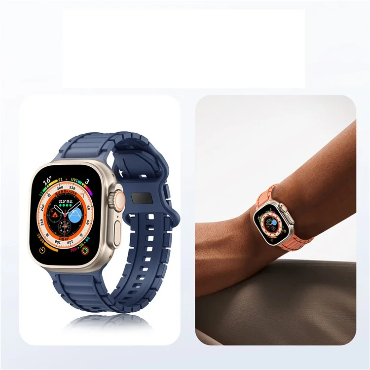 Силиконовый ремешок для часов Apple Watch Series 10 9 8 7 SE 6 5 4 3 2 1 42 мм 41 мм 40 мм 38 мм с пряжкой в форме восьмерки - оранжевый
