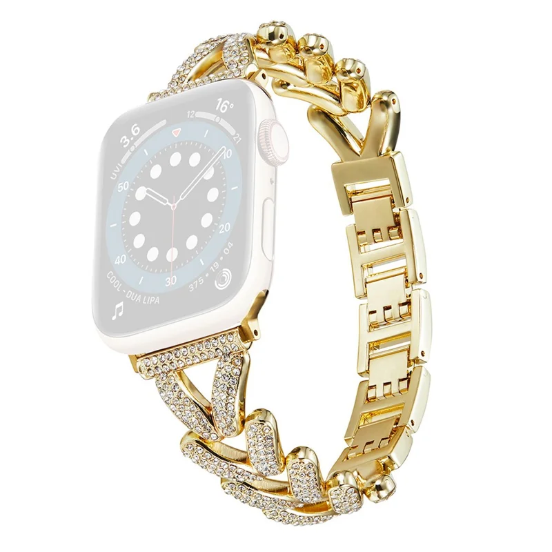 KALEBOL Armband aus Zinklegierung für Apple Watch Series 10 9 8 7 SE 6 5 4 3 2 1 42mm 41mm 40mm 38mm - Gold