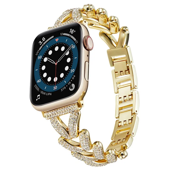 KALEBOL Armband aus Zinklegierung für Apple Watch Series 10 9 8 7 SE 6 5 4 3 2 1 42mm 41mm 40mm 38mm - Gold