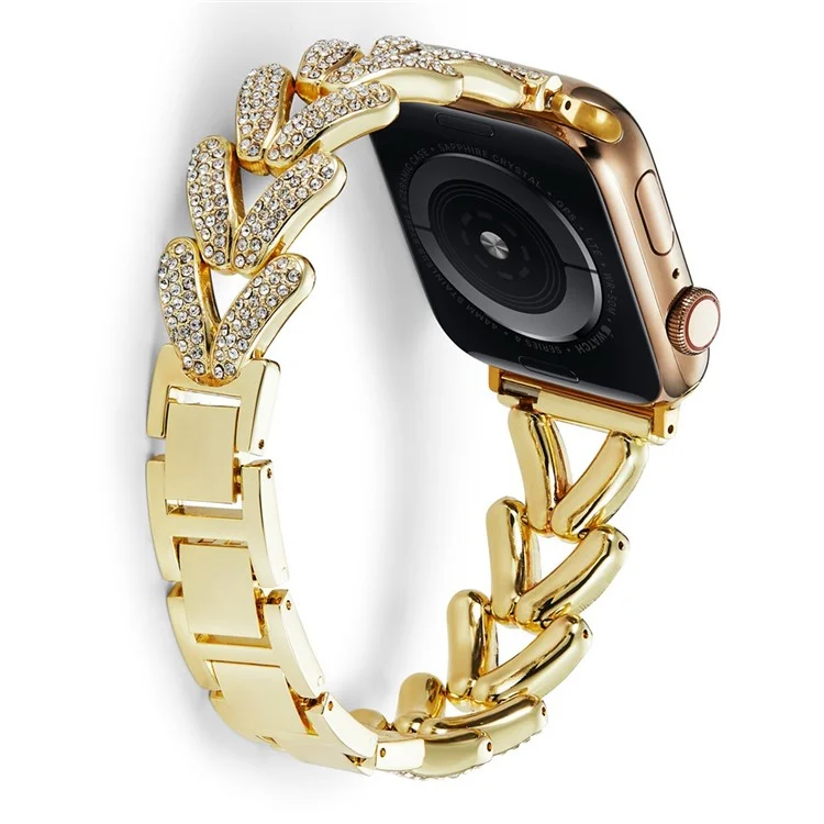 KALEBOL Armband aus Zinklegierung für Apple Watch Series 10 9 8 7 SE 6 5 4 3 2 1 42mm 41mm 40mm 38mm - Gold