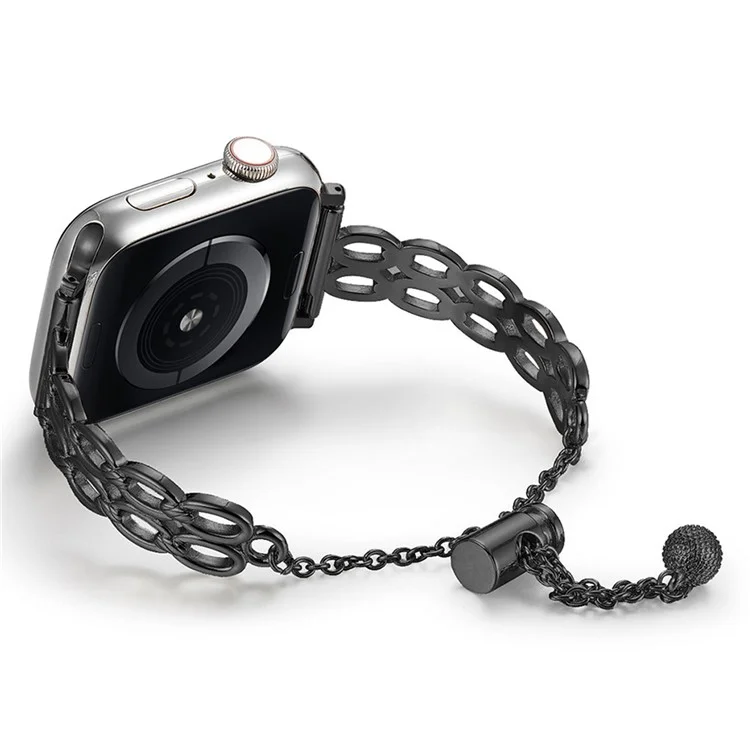 KALEBOL Doppel-Loop-Armband für Apple Watch Series 10 9 8 7 SE 6 5 4 3 2 1 42mm 41mm 40mm 38mm, Armband aus Zinklegierung - Schwarz