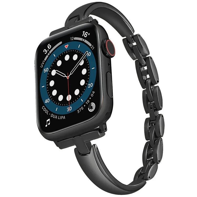 Браслет для часов KALEBOL для Apple Watch Series 10 9 8 7 SE 6 5 4 3 2 1 42 мм 41 мм 40 мм 38 мм, сплав цинка - черный