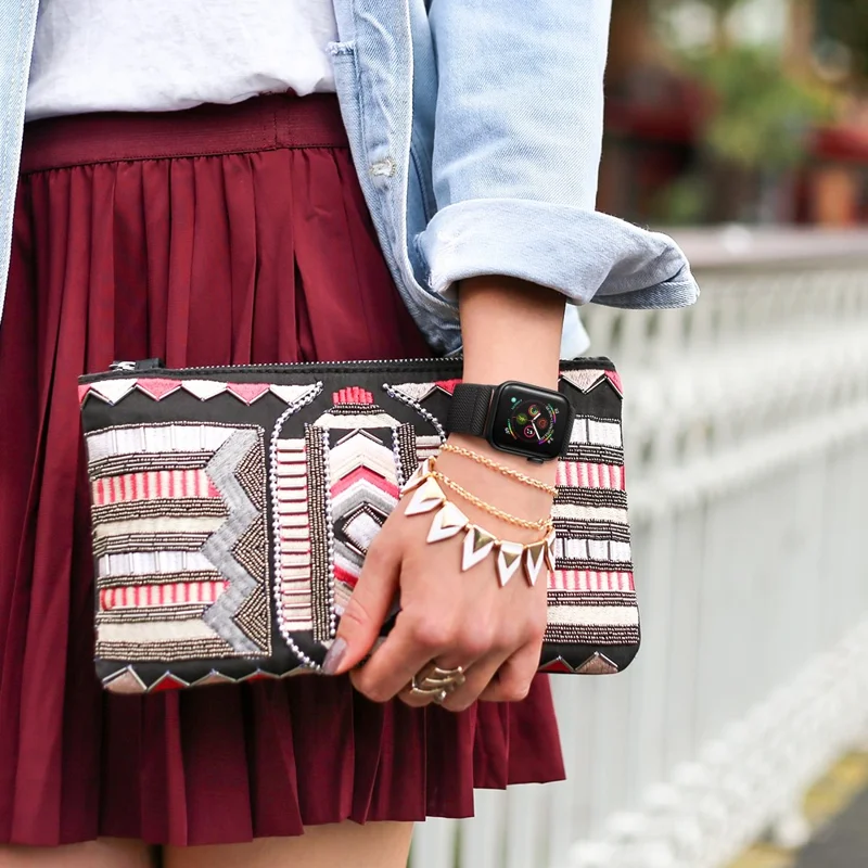 Wrist Strap for Apple Watch Series 11 10 42mm / 9 8 7 41mm / SE3 SE2 SE 6 5 4 40mm / 3 2 1 38mm Adjustable Woven Polyester Watch Band - Brown