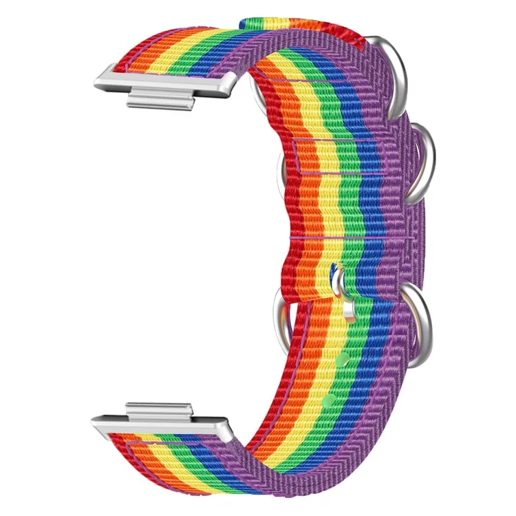 Correa de nailon para Xiaomi Smart Band 9 Pro / 8 Pro / Redmi Watch 5 eSIM / 5 / 4 Banda de reloj de tres anillos con conector metálico - Multicolor