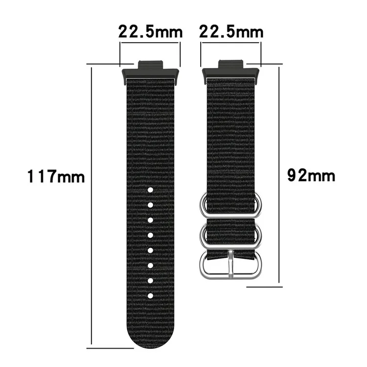 Correa de nailon para Xiaomi Smart Band 9 Pro / 8 Pro / Redmi Watch 5 eSIM / 5 / 4 Banda de reloj de tres anillos con conector metálico - Multicolor