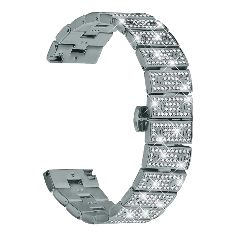 For Honor Watch Magic Band Alloy Metal Rhinestones Decor Watch Strap with Butterfly Clasp - Titanium
