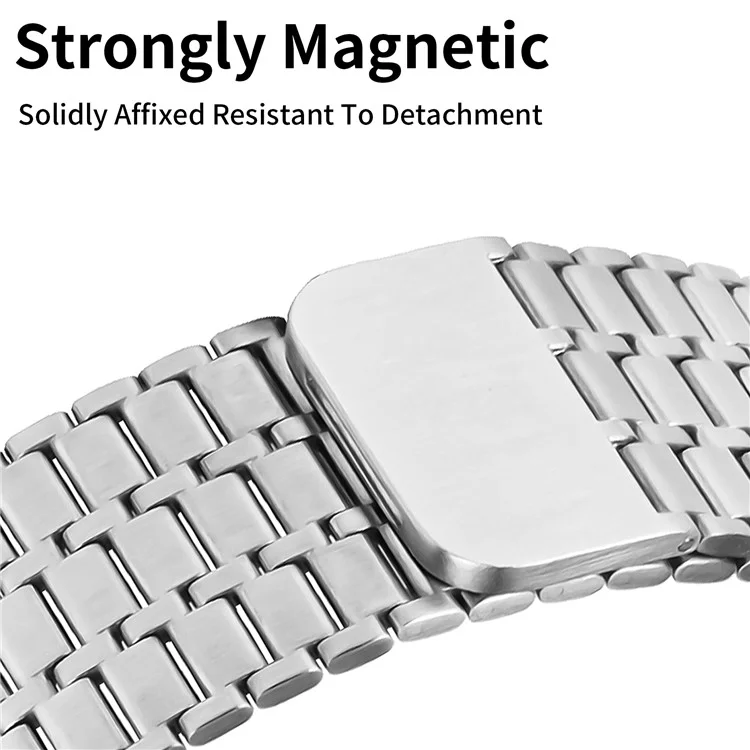 Banda de reloj magnética para compra al por mayor para Apple Watch Series 10 9 8 7 SE 6 5 4 3 2 1 de 42mm, 41mm, 40mm, 38mm, correa de acero inoxidable con 7 cuentas.