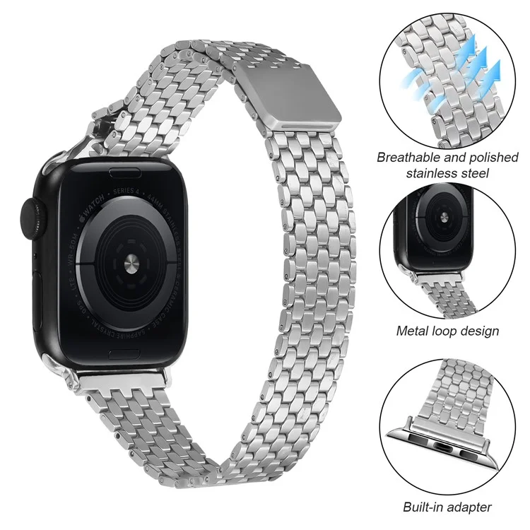 Массовая закупка магнитной пряжки для ремешка Apple Watch Series 10 9 8 7 SE 6 5 4 3 2 1 42 мм 41 мм 40 мм 38 мм металлический серебристый ремешок для часов