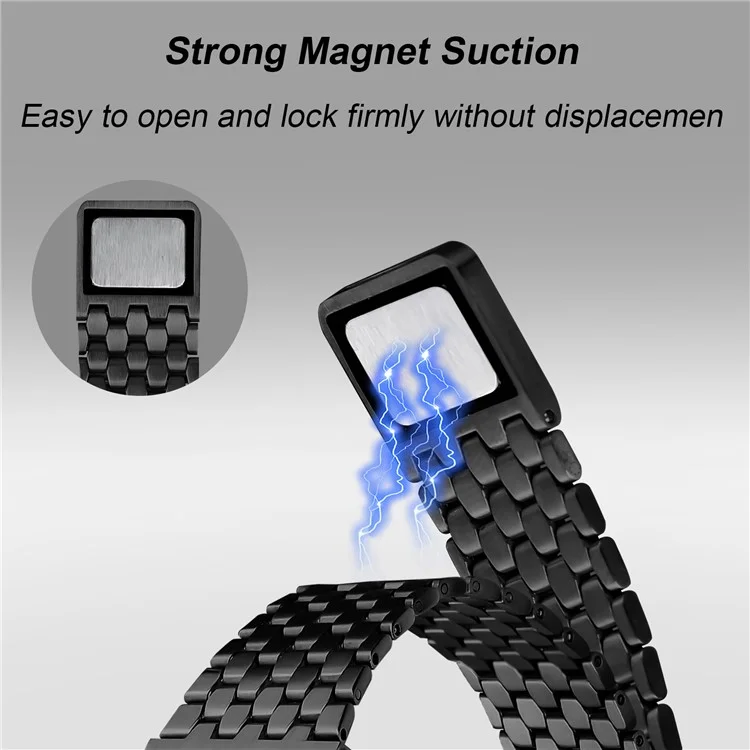 Correa de metal negro para Apple Watch Series 10 9 8 7 SE 6 5 4 3 2 1 de 42 mm, 41 mm, 40 mm y 38 mm, con hebilla magnética (compra a granel)