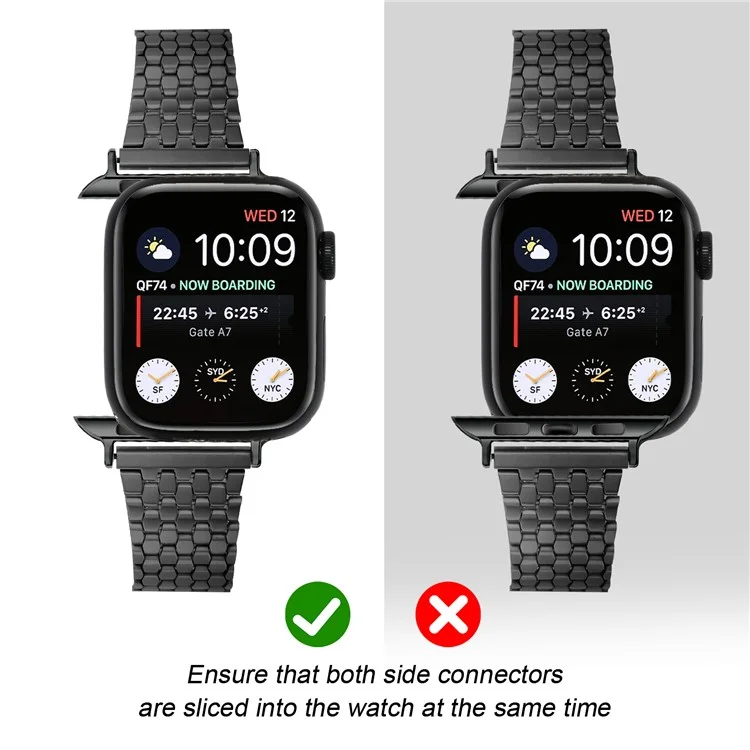 Correa de metal negro para Apple Watch Series 10 9 8 7 SE 6 5 4 3 2 1 de 42 mm, 41 mm, 40 mm y 38 mm, con hebilla magnética (compra a granel)