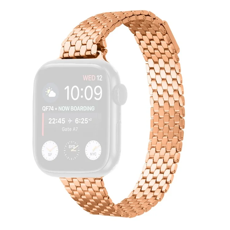 Bracelet de montre en métal à boucle magnétique en vrac pour Apple Watch Séries 10 9 8 7 SE 6 5 4 3 2 1 42 mm 41 mm 40 mm 38 mm - Or rose