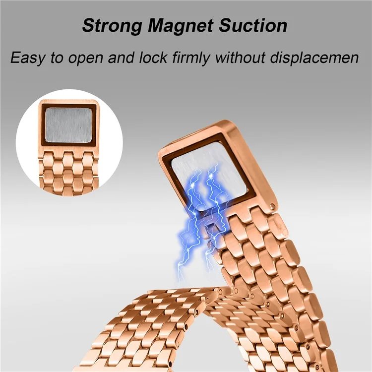 Bracelet de montre en métal à boucle magnétique en vrac pour Apple Watch Séries 10 9 8 7 SE 6 5 4 3 2 1 42 mm 41 mm 40 mm 38 mm - Or rose