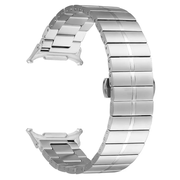 Cinturino per orologio per acquisti all'ingrosso per Samsung Galaxy Watch Ultra 47mm, in acciaio inossidabile argento, con fibbia a farfalla.