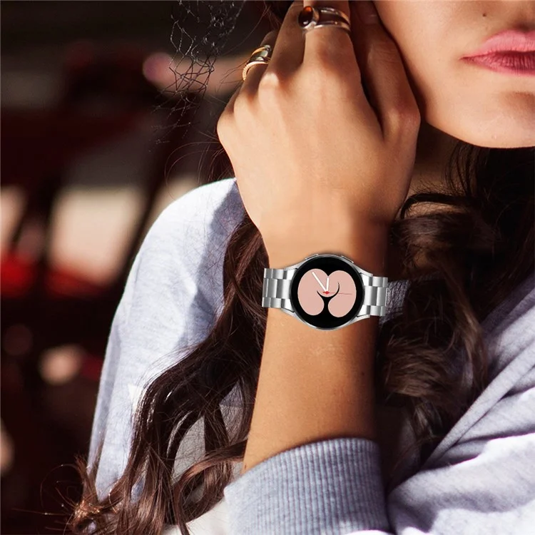 Massenkauf Ersatz-Armband für Samsung Galaxy Watch4 Classic / Watch4 Active Metallarmband 3 Perlen - Silber