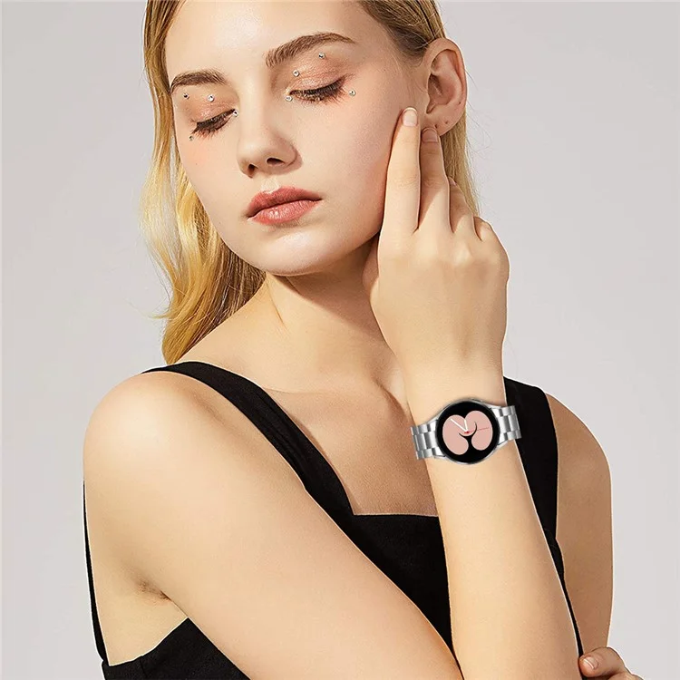 Massenkauf Ersatz-Armband für Samsung Galaxy Watch4 Classic / Watch4 Active Metallarmband 3 Perlen - Silber