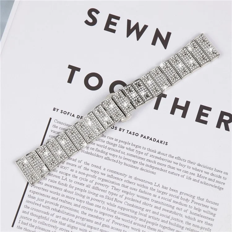 Для Xiaomi Watch S1 / S1 Active Band Alloy Metal Rhinestones Decor Watch Strap with Butterfly Clasp - Starlight