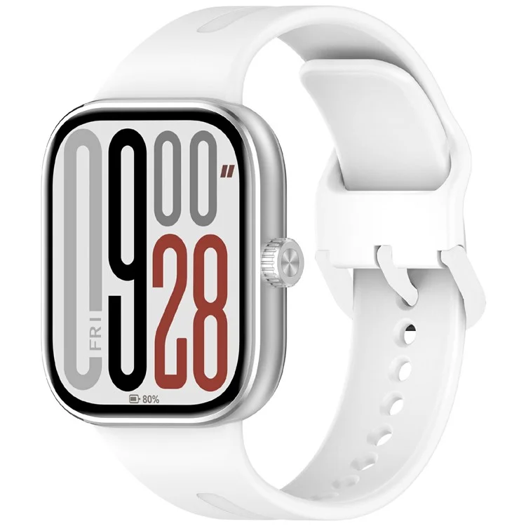 Pulseira de silicone para Xiaomi Smart Band 9 Pro / 8 Pro / Redmi Watch 5 eSIM / 5 / 4 Pulseira de relógio ajustável - Branca