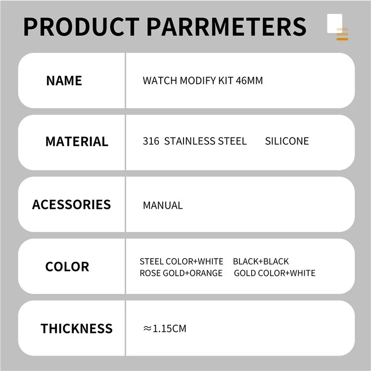 SHELLBOX For Apple Watch Series 10 46mm Metal Anti Drop Modification Watch Case with Band - Steel Color+White