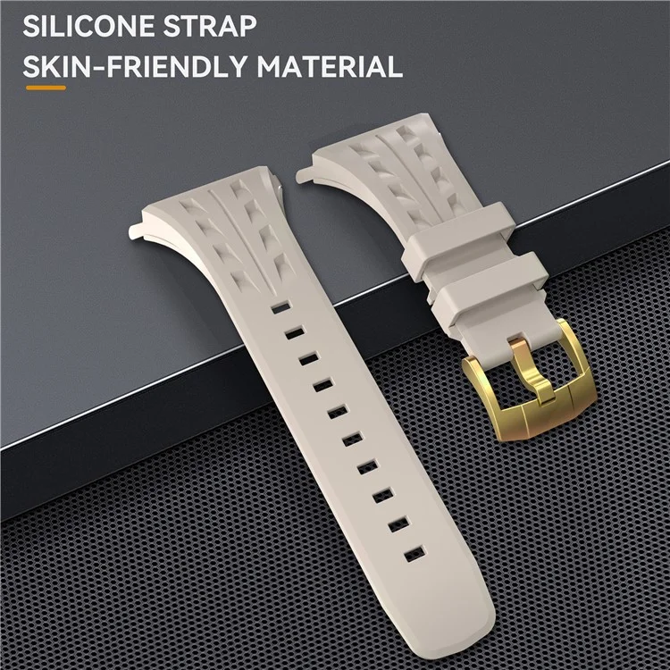 SHELLBOX For Apple Watch Series 10 46mm Metal Anti Drop Modification Watch Case with Band - Gold+White