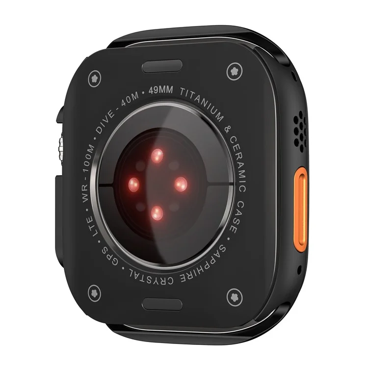 Pour Apple Watch Ultra 2 / Ultra 49mm Boîtier de montre en alliage de zinc + Couvercle de protection en PC - Noir