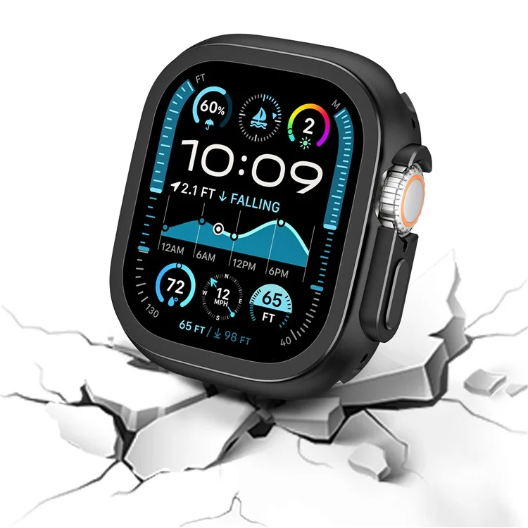 Pour Apple Watch Ultra 2 / Ultra 49mm Boîtier de montre en alliage de zinc + Couvercle de protection en PC - Noir