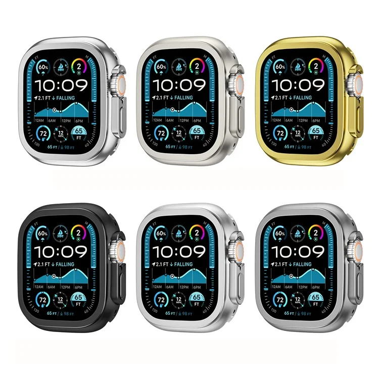Pour Apple Watch Ultra 2 / Ultra 49mm Boîtier de montre en alliage de zinc + Couvercle de protection en PC - Noir