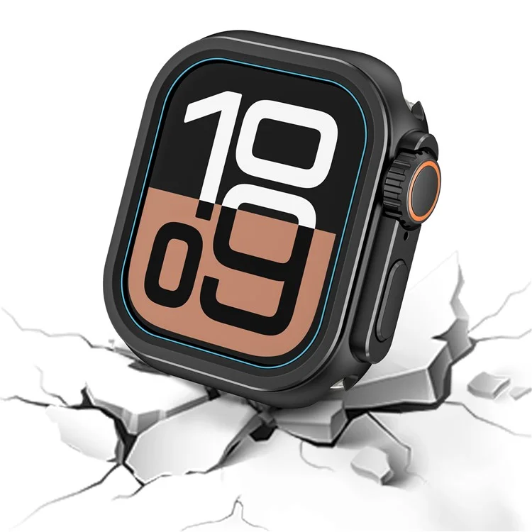 Boîtier de montre pour Apple Watch Series SE (2023) / SE (2022) / SE / 6 / 5 / 4 / 44 mm, alliage de zinc + couvercle de protection en PC - Noir