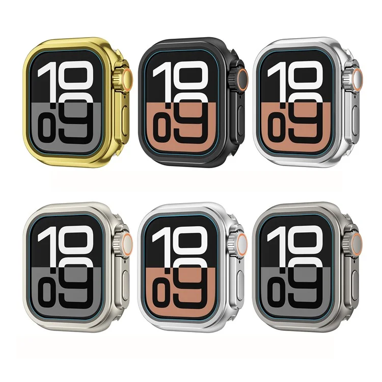 Boîtier de montre pour Apple Watch Series SE (2023) / SE (2022) / SE / 6 / 5 / 4 / 44 mm, alliage de zinc + couvercle de protection en PC - Noir