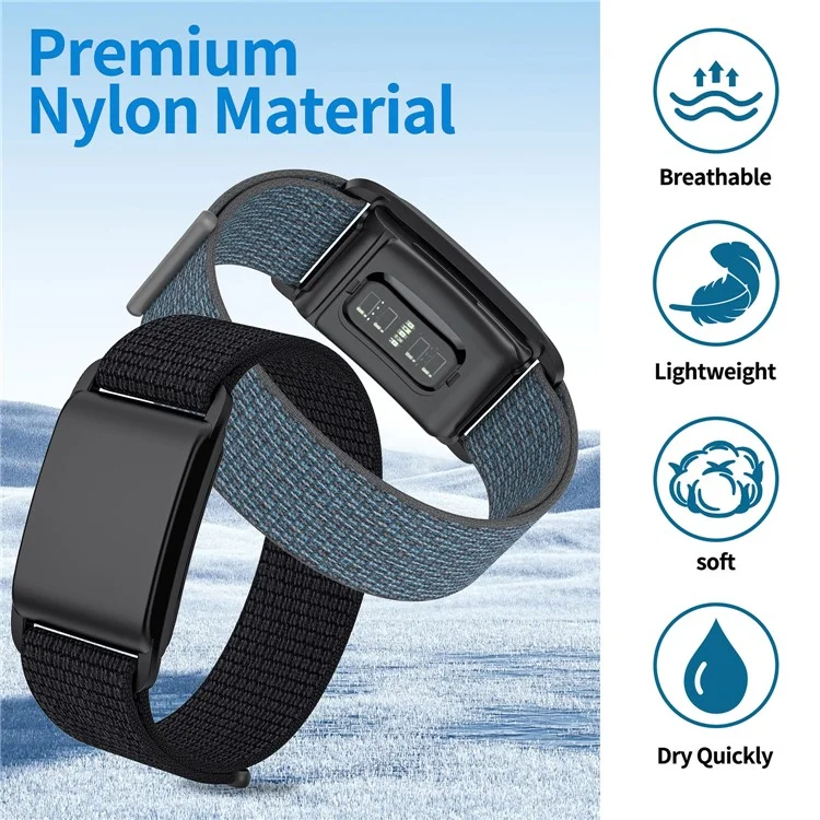 For WHOOP 4.0 Replacement Band Fitness Tracker Nylon Wristband Strap with PC Case - Grey / Black
