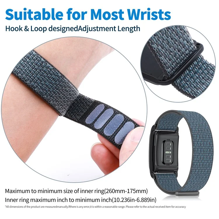 For WHOOP 4.0 Replacement Band Fitness Tracker Nylon Wristband Strap with PC Case - Grey / Black