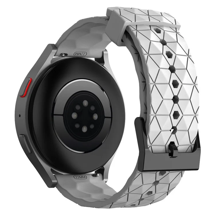 Массовая закупка 22-миллиметрового ремешка для часов для Samsung Galaxy Watch3 45 мм / Huami Amazfit Pace с футбольным узором из силикона - белый