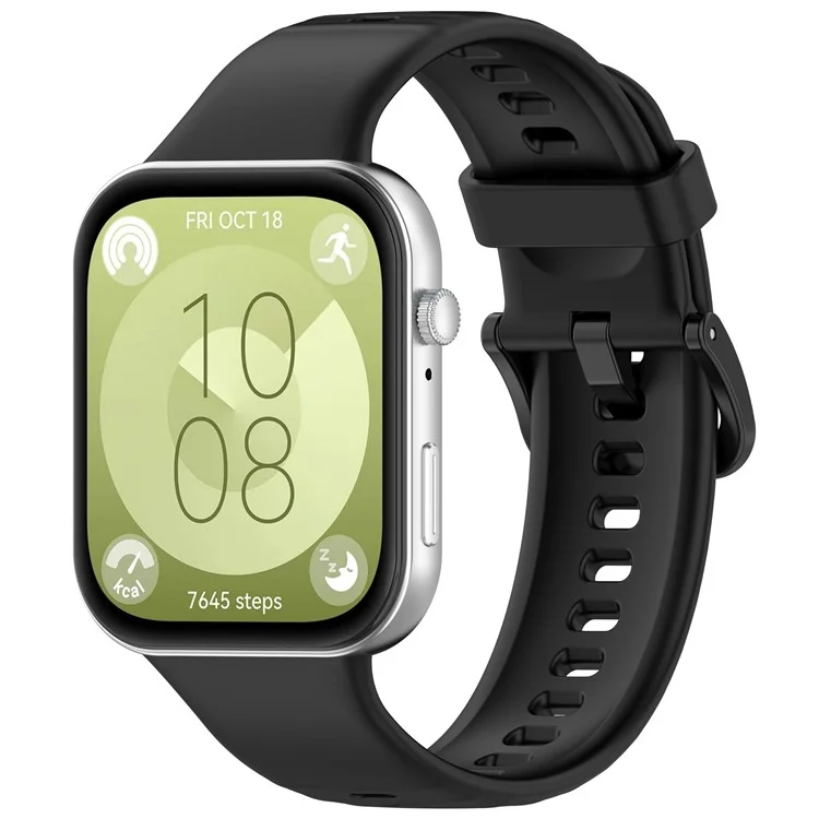 Bulk Purchasing For Huawei Watch Fit 3 Silicone Watch Band Wrist Strap with Color Matched Buckle - Black