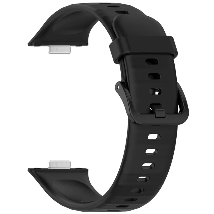 Bulk Purchasing For Huawei Watch Fit 3 Silicone Watch Band Wrist Strap with Color Matched Buckle - Black