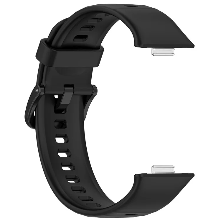 Bulk Purchasing For Huawei Watch Fit 3 Silicone Watch Band Wrist Strap with Color Matched Buckle - Black