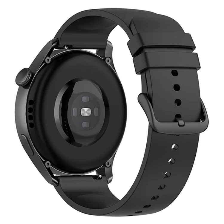 Massenankauf 22 mm Silikonarmband für Samsung Galaxy Watch3 45 mm / 41 mm / Huawei Watch 3 Rundschlaufe - Schwarz + Schwarze Schnalle
