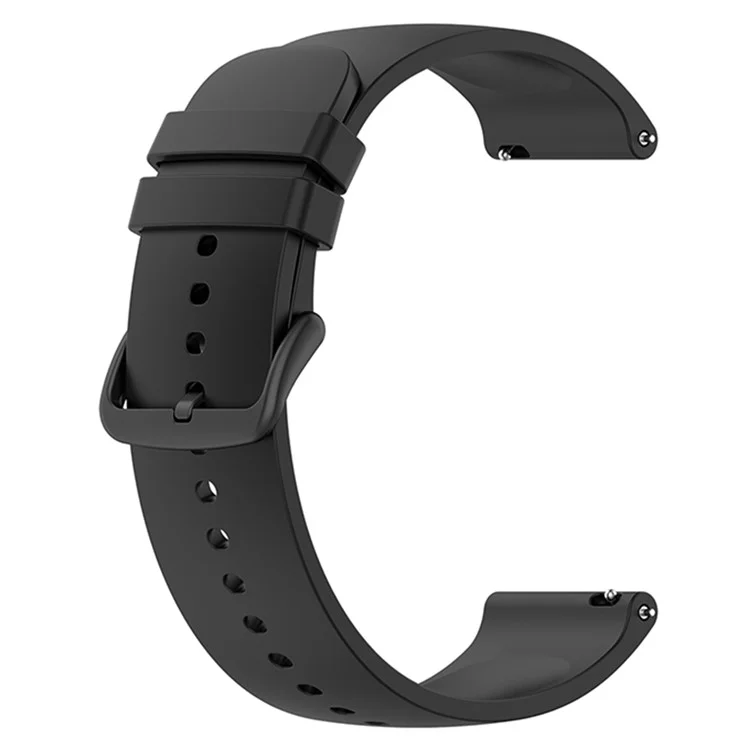Massenankauf 22 mm Silikonarmband für Samsung Galaxy Watch3 45 mm / 41 mm / Huawei Watch 3 Rundschlaufe - Schwarz + Schwarze Schnalle
