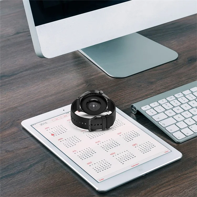 Massenankauf 22 mm Silikonarmband für Samsung Galaxy Watch3 45 mm / 41 mm / Huawei Watch 3 Rundschlaufe - Schwarz + Schwarze Schnalle