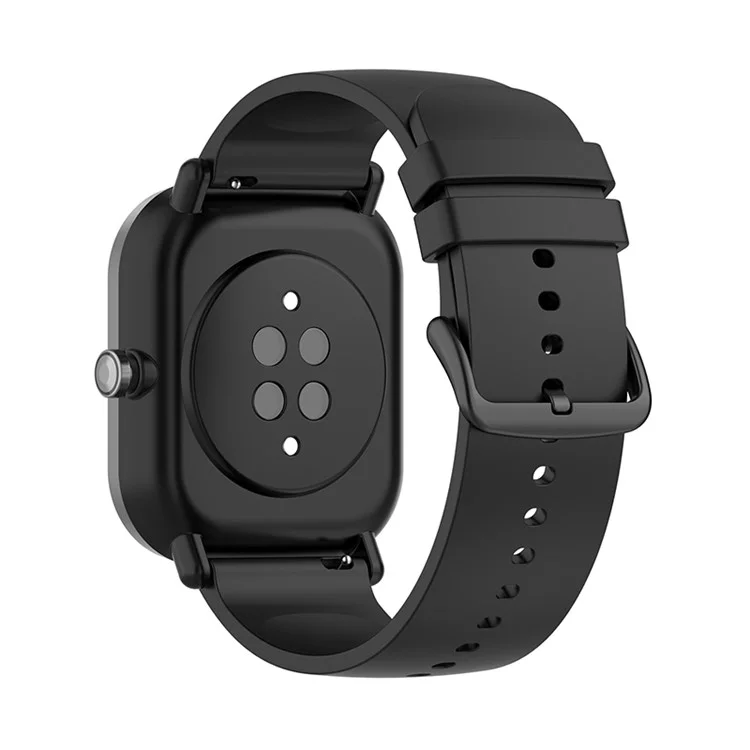 Compra em Atacado de Pulseira de Silicone de 20mm para Samsung Galaxy Watch3 41mm / Watch Active2 Fecho Redondo - Preto+Fivela Preta