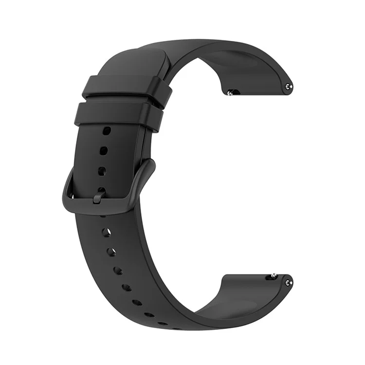 Compra em Atacado de Pulseira de Silicone de 20mm para Samsung Galaxy Watch3 41mm / Watch Active2 Fecho Redondo - Preto+Fivela Preta