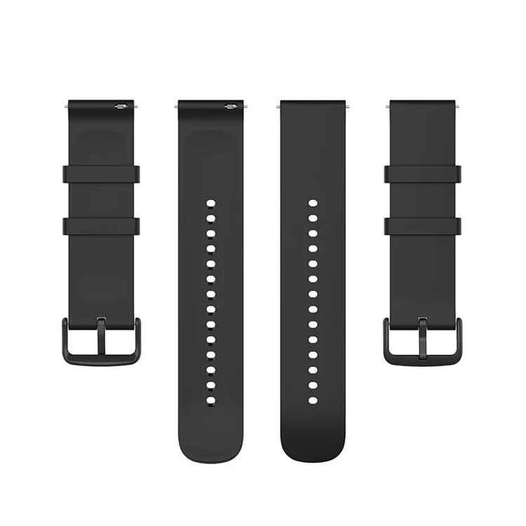 Compra em Atacado de Pulseira de Silicone de 20mm para Samsung Galaxy Watch3 41mm / Watch Active2 Fecho Redondo - Preto+Fivela Preta