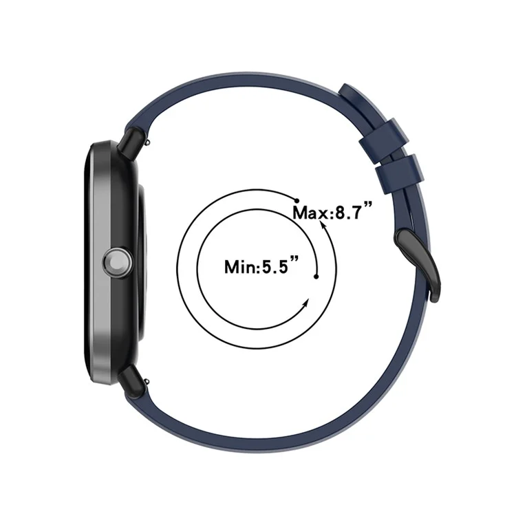 Compra em Atacado de Pulseira de Silicone de 20mm para Samsung Galaxy Watch3 41mm / Watch Active2 Fecho Redondo - Preto+Fivela Preta